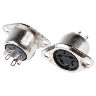 RS PRO 5 Pole Straight Standard DIN Socket, 4A, 100V AC, Push Lock, Chassis Mount Female 491-100