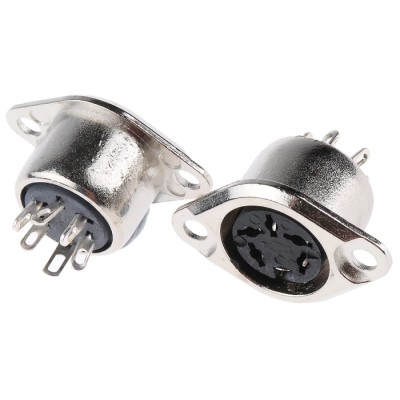 RS PRO 5 Pole Straight Standard DIN Socket, 4A, 100V AC, Push Lock, Chassis Mount Female 491-100