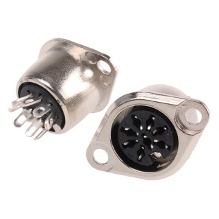 RS PRO 8 Pole Straight Standard DIN Socket, Push Lock, Chassis Mount Female, 4A, 100V ac 491-106