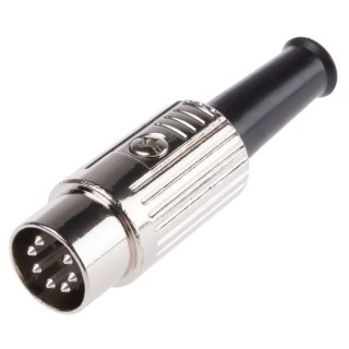 RS PRO 7 Pole Straight Standard DIN Plug, 4A Current, 100V AC Voltage, Cable Mount Male Connector 491-065
