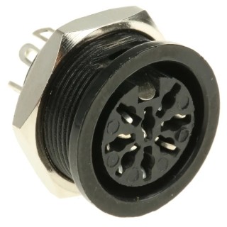 RS PRO 8 Pole Straight Standard DIN Socket, Female Connector, Panel Mount, 4A, 100V AC 491-140
