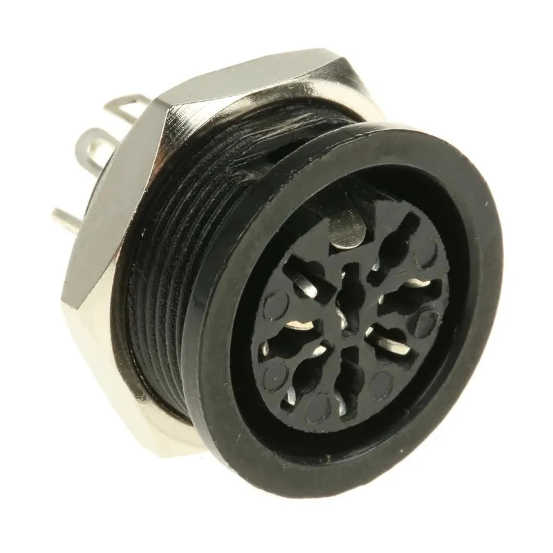 RS PRO 8 Pole Straight Standard DIN Socket, Female Connector, Panel Mount, 4A, 100V AC 491-140