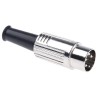 RS PRO 4 Pole Straight Standard DIN Plug 4A 100V AC Push Lock Cable Male 491-134
