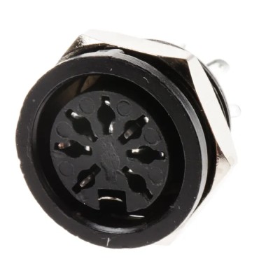 RS PRO 7 Pole Straight Standard DIN Socket, Panel Mount Female, 4A, 100V AC 491-156