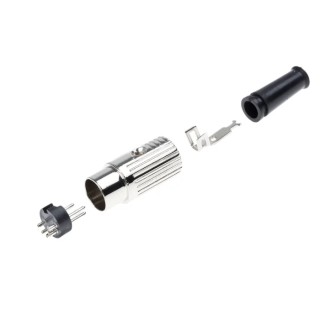 RS PRO 5 Pole Straight Standard DIN Plug, 4A, 100V AC, Push Lock Cable Male 491-144