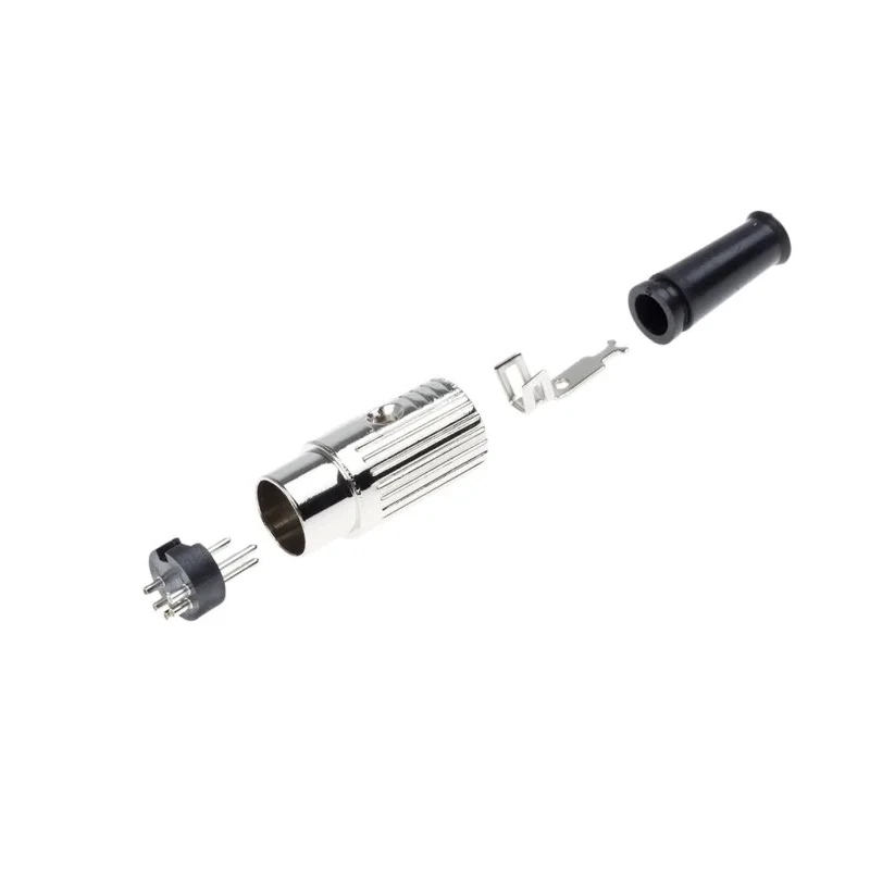 RS PRO 5 Pole Straight Standard DIN Plug, 4A, 100V AC, Push Lock Cable Male 491-144