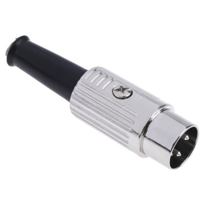 RS PRO 6 Pole Straight Standard DIN Plug 1A 100V AC Push Lock Cable Male 491-162