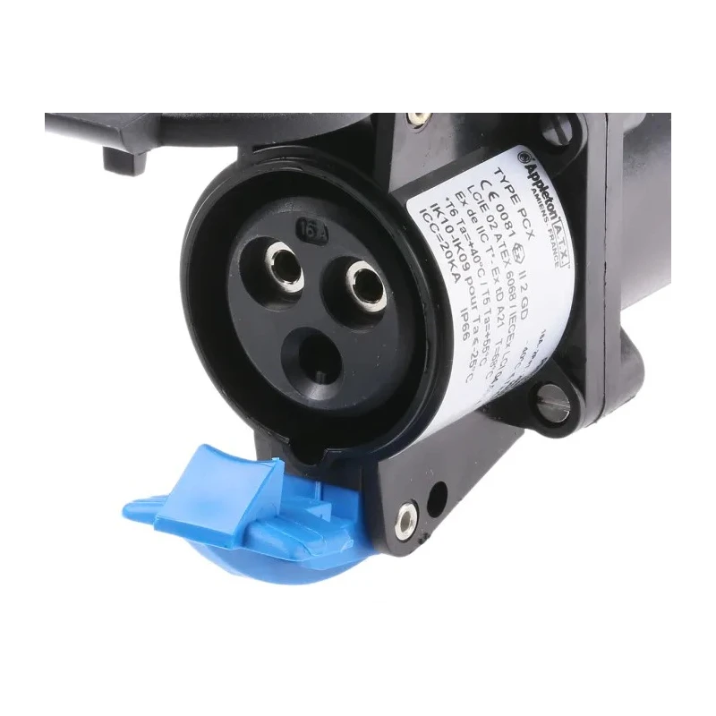 Emerson Appleton Cable Mount Industrial Power Connector 16A 2P+PE Polyamide IP66 Blue 