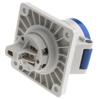 MENNEKES Industrial Power Connector 2P+PE, Rated at 16A, 230V, IP44 Blue Panel Mount, Polycarbonate, Series 1366