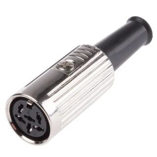 RS PRO 6 Pole Straight Standard DIN Socket, Female Connector, 4A Current, 100V AC, Push Lock Mounting 491-223