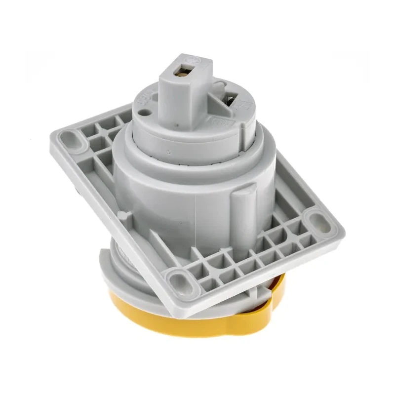 MENNEKES Panel Mount Industrial Power Connector, Rated at 16A, 110V, IP44 Yellow, 2P+PE, Series 7313 IP44