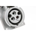 MENNEKES Panel Mount Industrial Power Connector, Rated at 16A, 110V, IP44 Yellow, 2P+PE, Series 7313 IP44