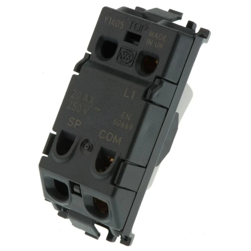 MK Electric Switch Insert Module 1 Way Black 20A Grid Plus Series 56891 BLK