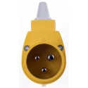 MENNEKES Yellow Industrial Power Connector Cable Mount 3P 16A 110V IP44 Straight Orientation IP44