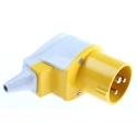 MENNEKES Yellow Industrial Power Connector Cable Mount 3P 16A 110V IP44 Straight Orientation IP44