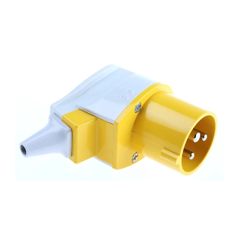 MENNEKES Yellow Industrial Power Connector Cable Mount 3P 16A 110V IP44 Straight Orientation IP44