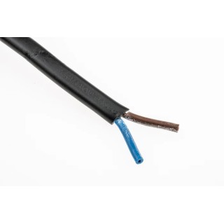 RS PRO 2 Core Power Cable, Black 0.5mm² 70 °C, 100 m Polyvinyl Chloride 491-829