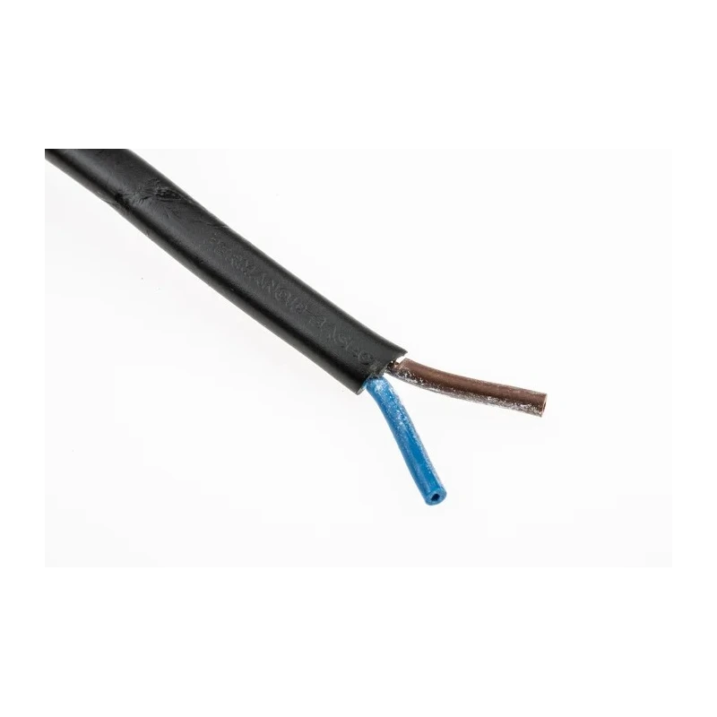 RS PRO 2 Core Power Cable, Black 0.5mm² 70 °C, 100 m Polyvinyl Chloride 491-829