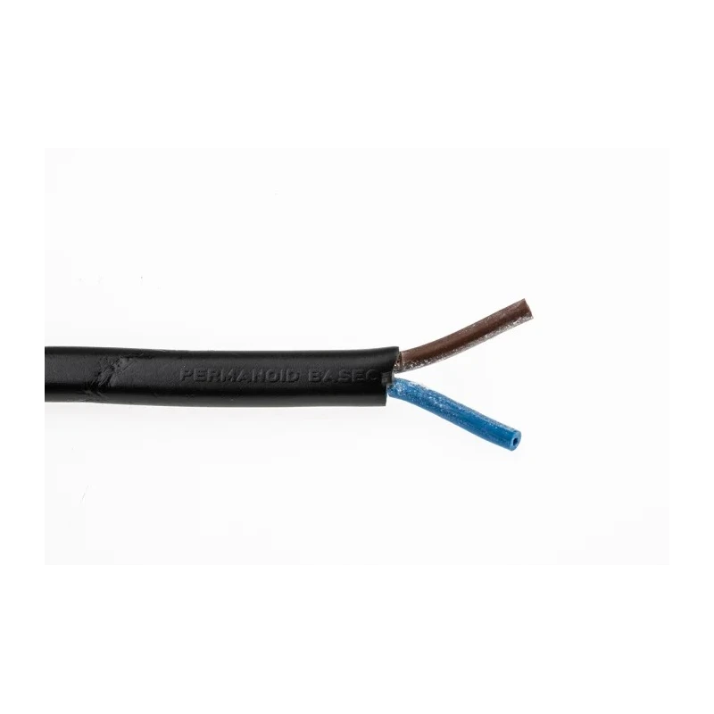 RS PRO 2 Core Power Cable, Black 0.5mm² 70 °C, 100 m Polyvinyl Chloride 491-829