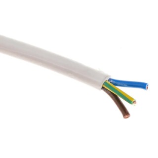 RS PRO 3 Core Power Cable White 0.75mm² 70°C 50 m Polyvinyl Chloride 491-885