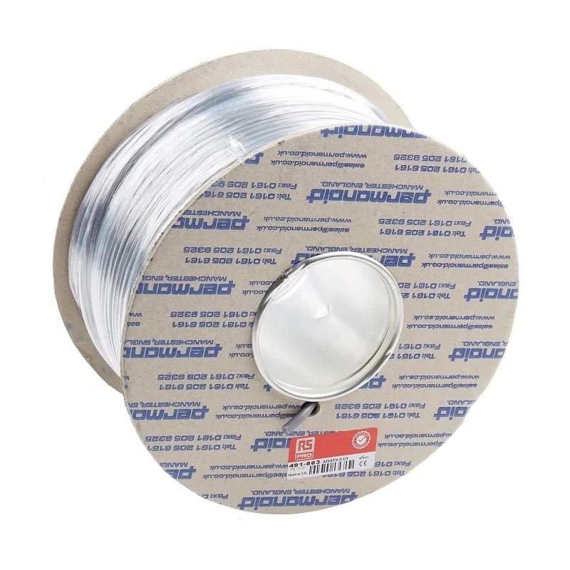 RS PRO 2 Core Power Cable Grey 0.5mm² 300V 70°C PVC Insulated Flexible 100 m 491-863