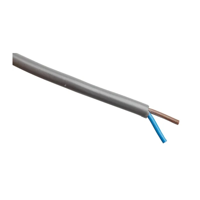 RS PRO 2 Core Power Cable Grey 0.5mm² 300V 70°C PVC Insulated Flexible 100 m 491-863