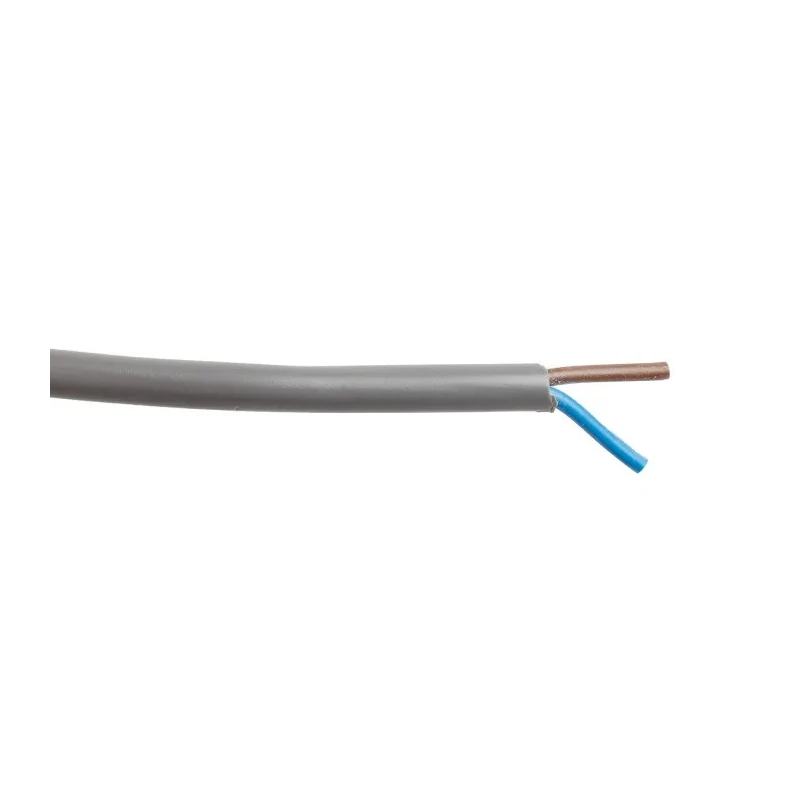 RS PRO 2 Core Power Cable Grey 0.5mm² 300V 70°C PVC Insulated Flexible 100 m 491-863