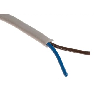 RS PRO 2 Core Power Cable White 0.75mm² 70 °C 100 m Polyvinyl Chloride 491-875