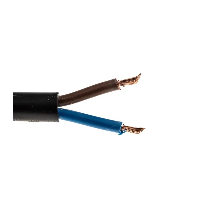 RS PRO 2 Core Power Cable Black 1.5mm² 500V 70°C PVC Insulated 100m H05VV-F 491-932