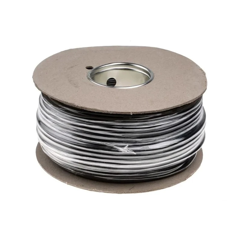 RS PRO 2 Core Power Cable Black 0.75mm² 70°C PVC Jacket 100m Length 300V H03VV-F 491-908