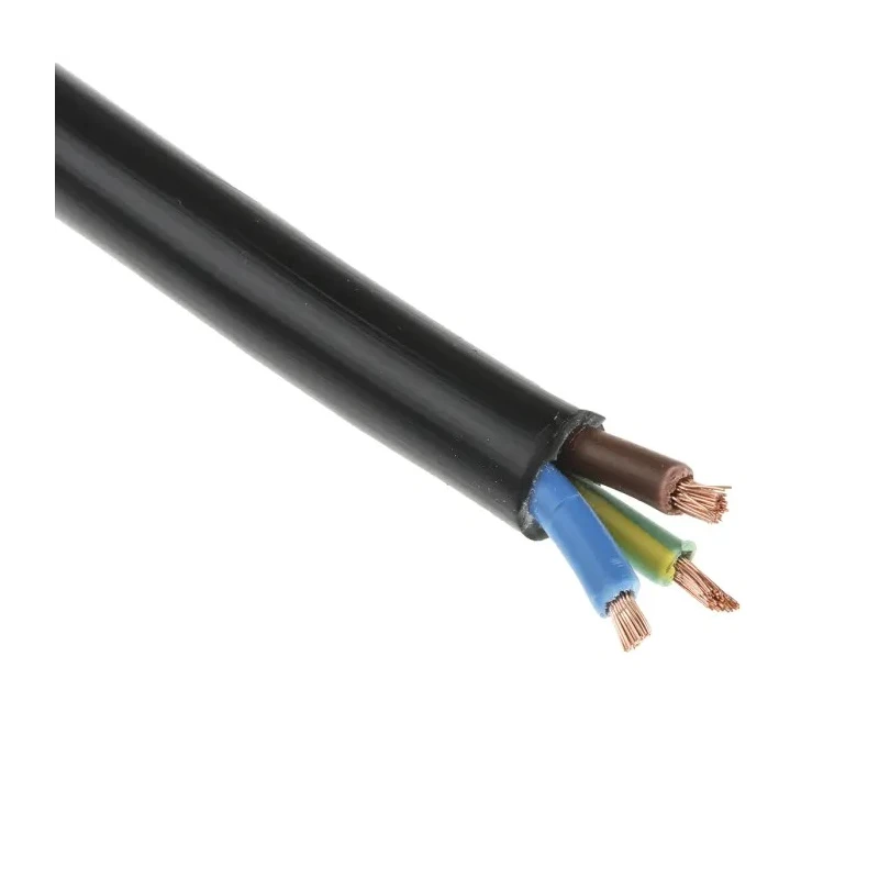 RS PRO 3 Core Power Cable Black 2.5mm² PVC Jacket 70°C 500V 100m 491-954