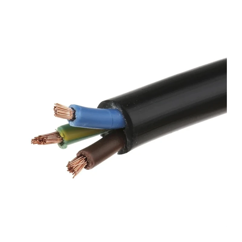 RS PRO 3 Core Power Cable Black 2.5mm² PVC Jacket 70°C 500V 100m 491-954