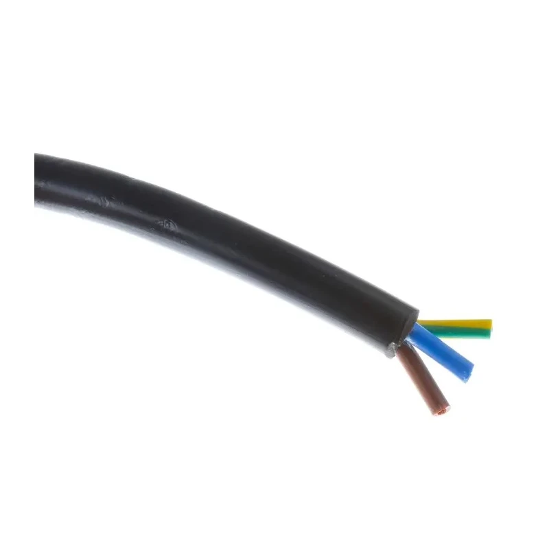 RS PRO 3 Core Power Cable Black 1.25mm² 500V 70°C PVC Jacket 100m 492-002