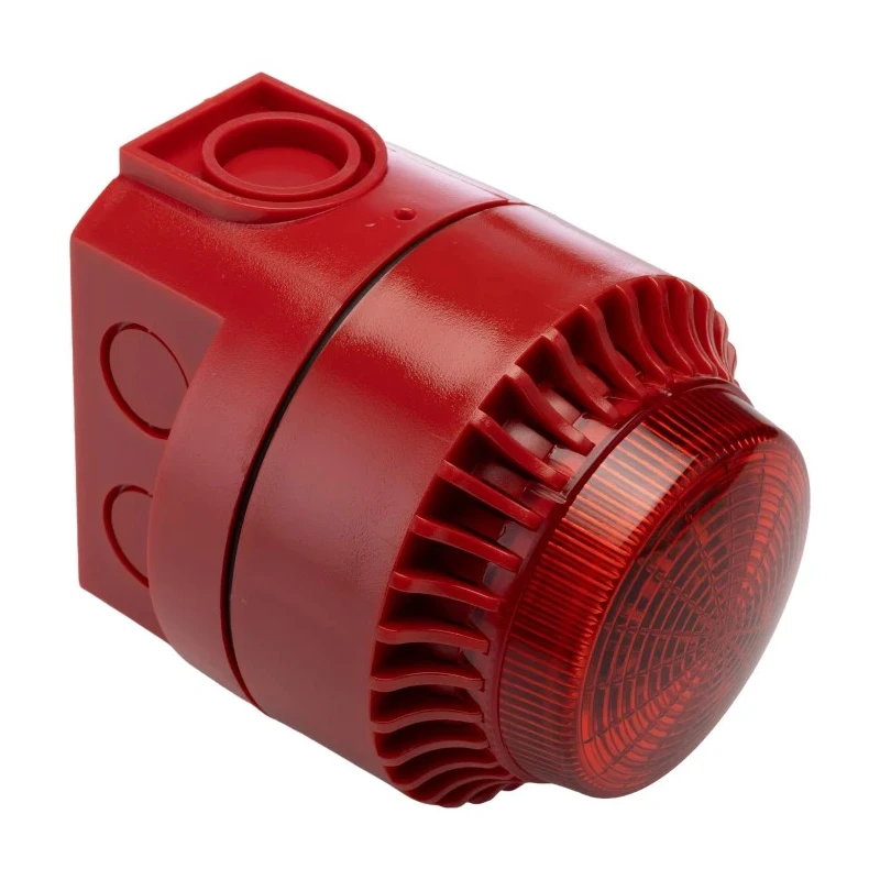 RS PRO Red Beacon-Sounder Combination, IP44 24V DC 114 dB Sound Level 32 Tones Polycarbonate Housing IP44 IP44