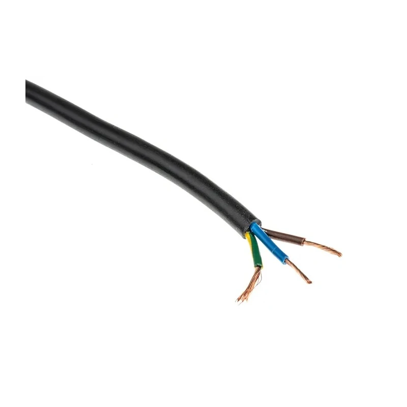 RS PRO 3 Core Flexible Power Cable, Black, 1mm², 70°C Maximum Operating Temperature, 100m H05VV-F 491-881