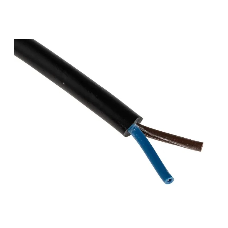 RS PRO 2 Core Black Polyvinyl Chloride Power Cable 1mm² 70°C 100 m 492-014