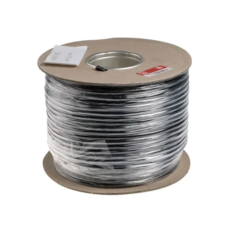 RS PRO 2 Core Black Polyvinyl Chloride Power Cable 1mm² 70°C 100 m 492-014