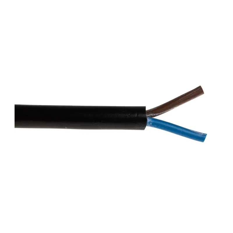 RS PRO 2 Core Black Polyvinyl Chloride Power Cable 1mm² 70°C 100 m 492-014