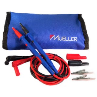 Mueller Electric Multimeter Test Probe Kit 10A, Banana Jack, Alligator Clip, Angle Plug KT-BMMPS