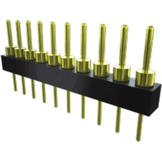 Samtec TS Series Straight Through Hole Pin Header 20 Contacts 2.54 mm Pitch 1 Row Unshrouded TS-120-T-A