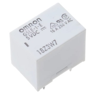 Omron High Frequency PCB Relay 5V DC Coil 16A Contact Current Silver Alloy SPDT G5LE-1-E DC5