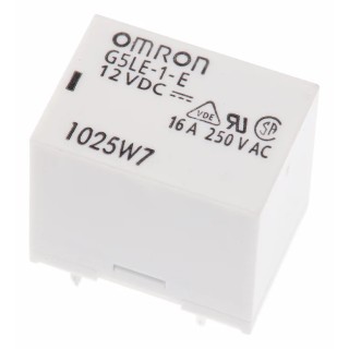 Omron PCB Power Relay, 12V DC Coil, 16A Switching Current, SPDT G5LE-1-E DC12