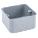 MK Electric Metal Clad Silver Gloss Aluminium Back Box 2 Gangs Surface Flush Mount 73mm x 86mm x 40mm 891 ALM