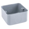 MK Electric Metal Clad Silver Gloss Aluminium Back Box 2 Gangs Surface Flush Mount 73mm x 86mm x 40mm 891 ALM