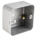 MK Electric Metal Clad Silver Gloss Aluminium Back Box 2 Gangs Surface Flush Mount 73mm x 86mm x 40mm 891 ALM