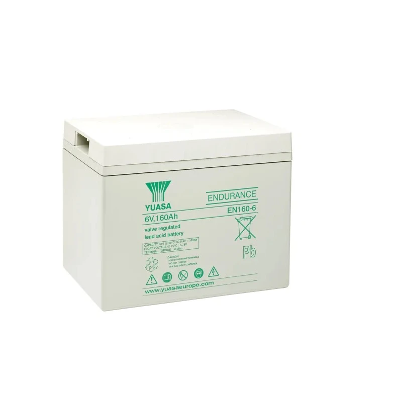 Yuasa 6 V Sealed Lead Acid Battery 160 Ah AGM Construction 210mm x 240mm EN160-6