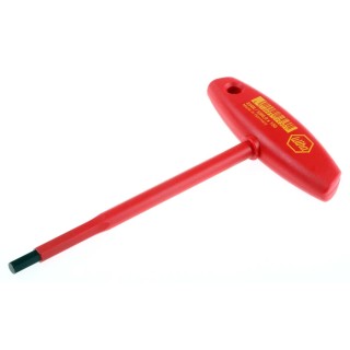 Wiha T Metric Hex Key, Hex Size 6 mm, Long Arm, Chrome Vanadium Steel, Black Finish 27930