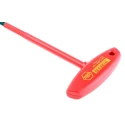 Wiha T Metric Hex Key, Hex Size 6 mm, Long Arm, Chrome Vanadium Steel, Black Finish 27930