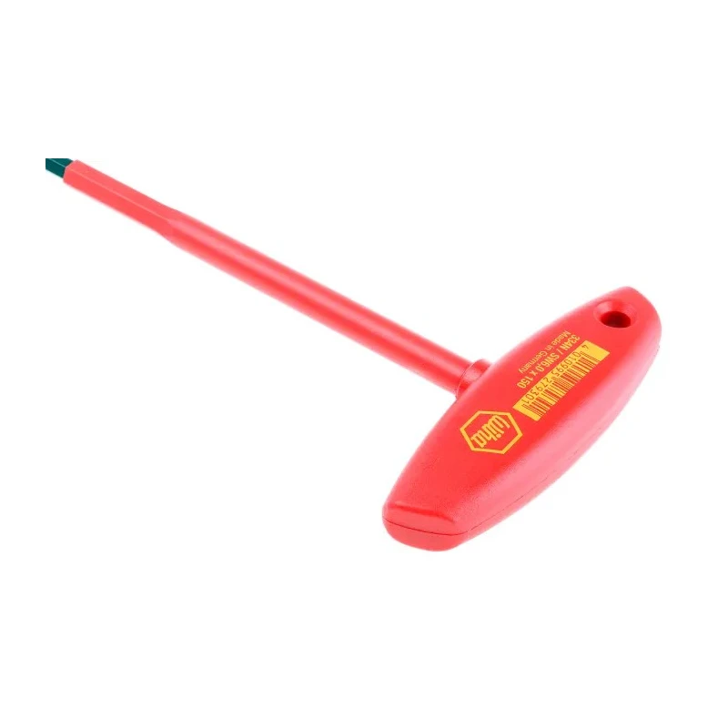 Wiha T Metric Hex Key, Hex Size 6 mm, Long Arm, Chrome Vanadium Steel, Black Finish 27930