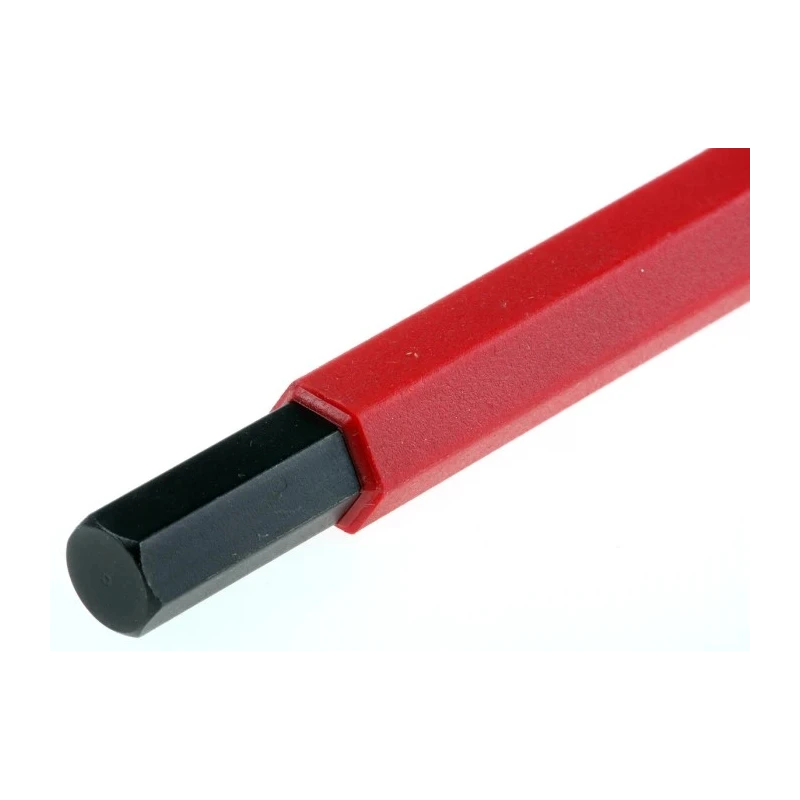 Wiha T Metric Hex Key, Hex Size 6 mm, Long Arm, Chrome Vanadium Steel, Black Finish 27930